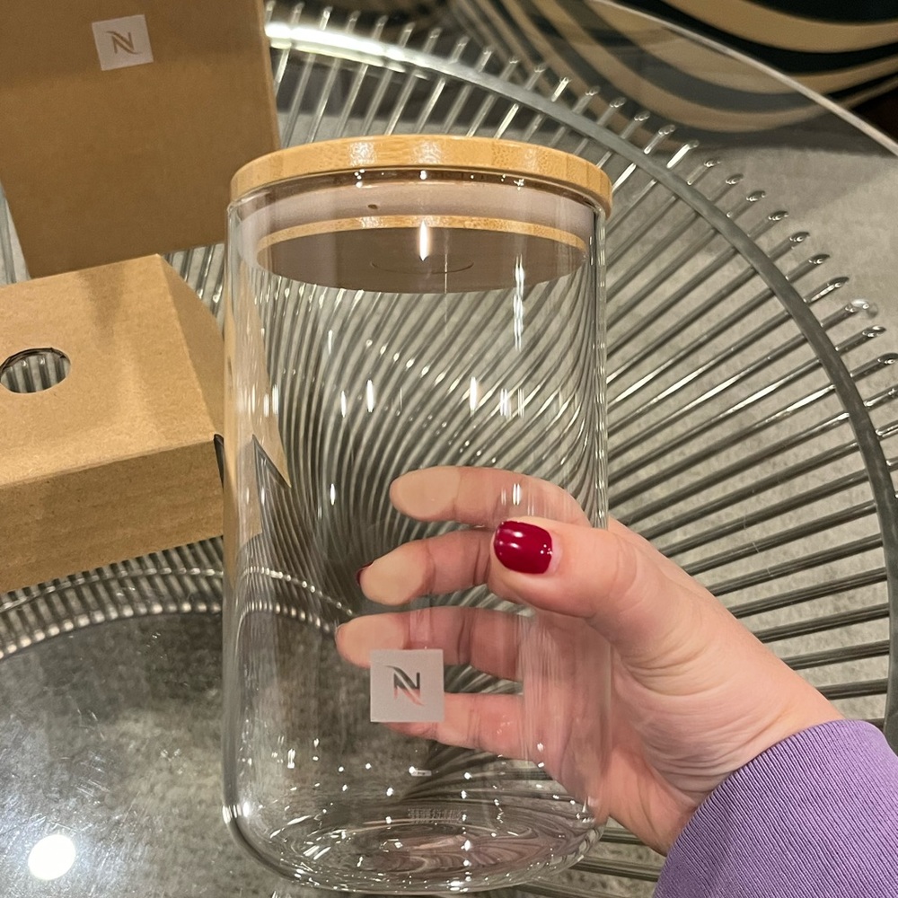 nespresso glass canister Can capsule dispenser Brand New Box! Coffee accessory - Picture 4 of 9